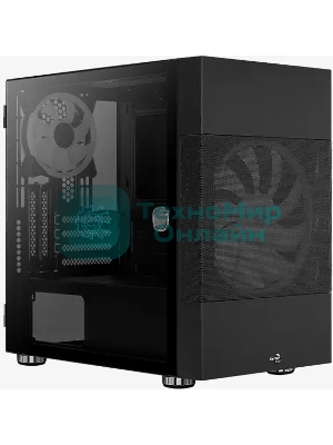 Компьютерный корпус Aerocool/Formula Atomic V1 без БП, mATX, боковое окно (закаленное стекло), черный
