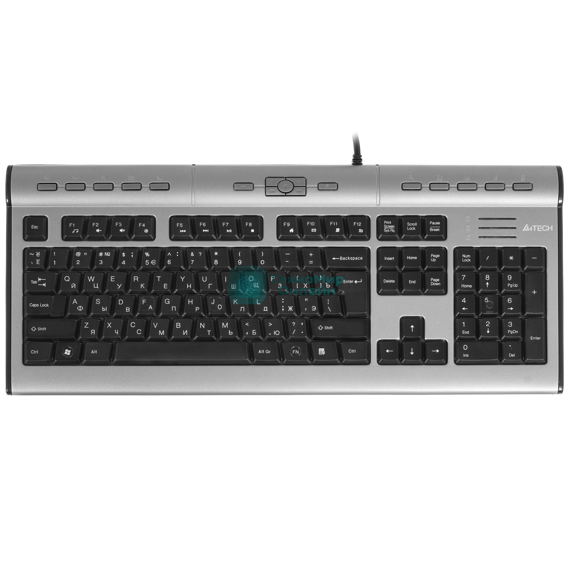 Клавиатура проводная A4Tech KLS-7MUU USB серебристый/черный