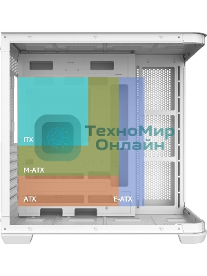 Корпус без блока питания Raijintek ATREUS BT4, Midi-Tower, TG, 4x120мм ARGB, 2xUSB-A 3.0 + 1xUSB Type-C , E-ATX, ATX, mATX, mITX White