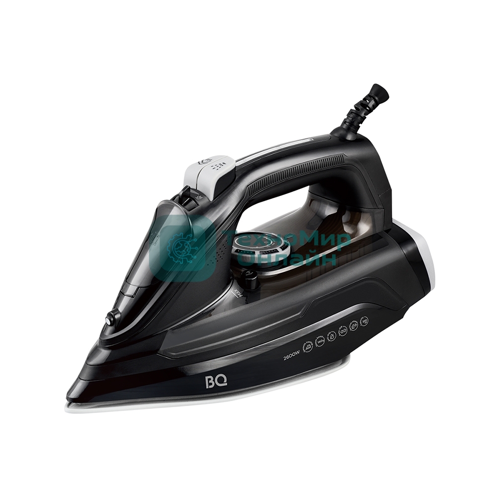 Утюг BQ SI1002 черный, 2600 Вт, 30 г/мин, 140 г/мин, 320 мл