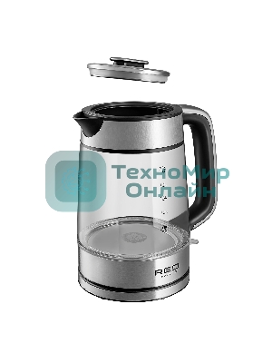 Чайник электрический Red Solution G104 1.7 л, 2200 Вт, черный/серебристый, нержавеющая сталь/стекло/пластик