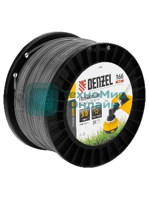 Леска для триммера Denzel двухкомпонентная звезда, 3,0 мм х 166 м, на DIN катушке EXTRA CORD