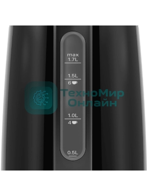 Чайник электрический Bosch TWK3P423 1.7 л, 2400 Вт, черный (корпус: нержавеющая сталь)