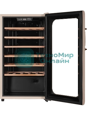 Винный шкаф Maunfeld MFWC-85SCH34 шампань, 85 л, 1 отсек, 34 бут., класс G