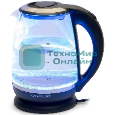 Чайник электрический Galaxy Line GL 0559, черный, стекло, 2200 Вт, 2 л