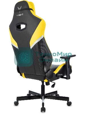 Кресло игровое Knight Thunder 5X черный/желтый эко.кожа крестов. металл