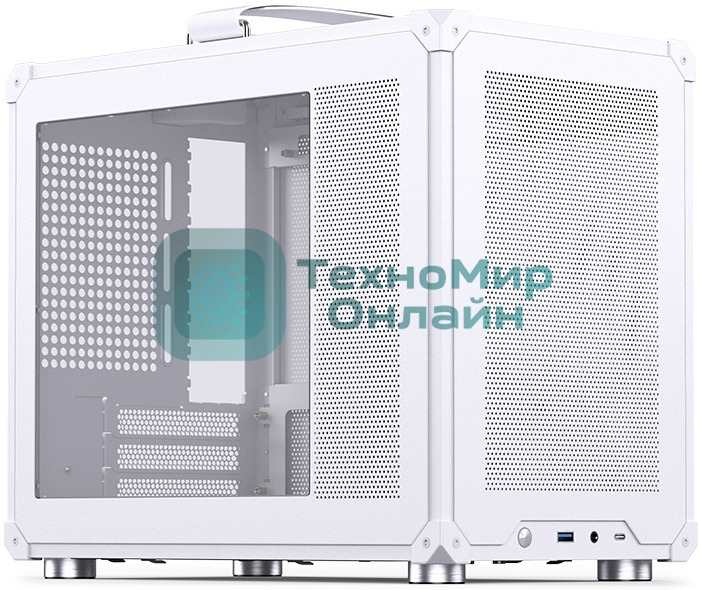 Компьютерный корпус без блока питания JONSBO C6 MAX Handle, Mini-Tower, TG, no fan, 1xUSB-A 3.0 + 1xUSB-C 3.1, mATX, mITX белый