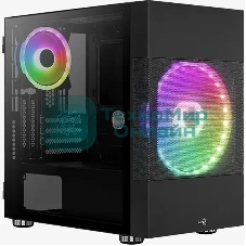 Компьютерный корпус Aerocool/Formula Atomic V1 без БП, mATX, боковое окно (закаленное стекло), черный