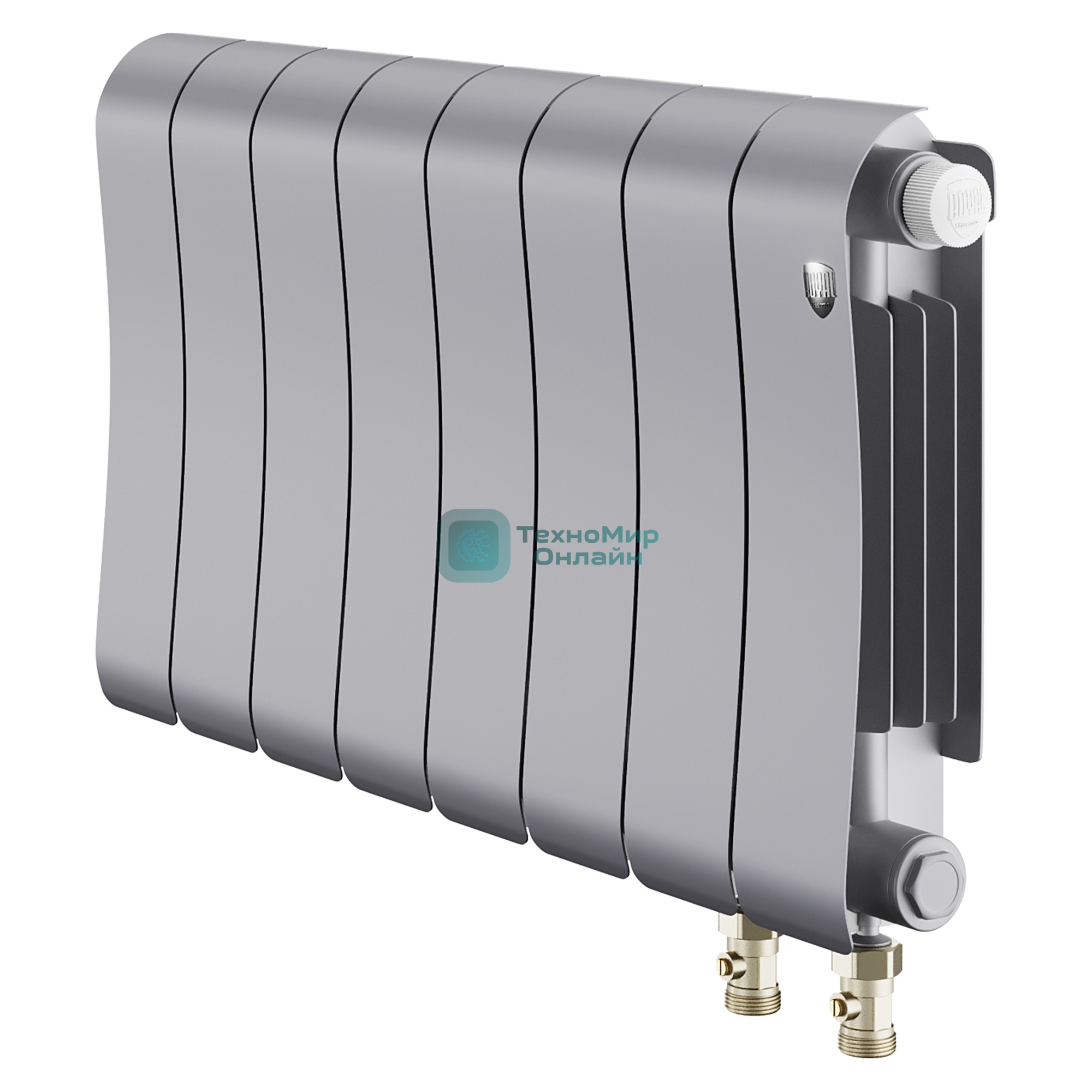 Радиатор биметаллический Royal Thermo Infinity 300 Silver Satin VR80 - 8 секц.