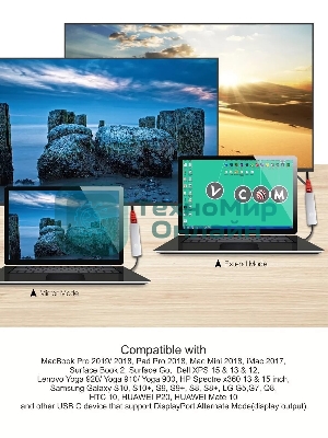 Кабель USB3.1 CM-HDMI 1.8M CU423MC-1.8M VCOM