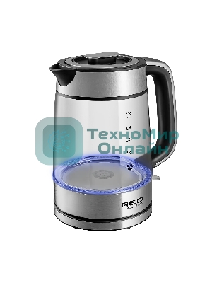 Чайник электрический Red Solution G104 1.7 л, 2200 Вт, черный/серебристый, нержавеющая сталь/стекло/пластик