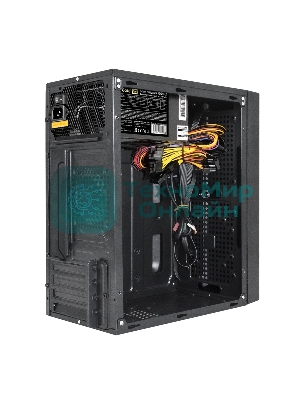 Компьютерный корпус Minitower ExeGate mEVO-9301 Black-RGb light, ATX, (500NPX), 2*USB+1*USB 3.0, HD Audio