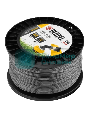 Леска для триммера Denzel двухкомпонентная звезда, 3,0 мм х 166 м, на DIN катушке EXTRA CORD