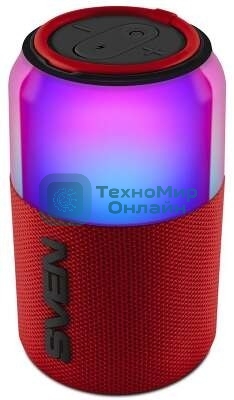Колонка портативная SVEN PS-130 red (10 Вт, USB, Bluetooth, питание от USB/аккумулятора)