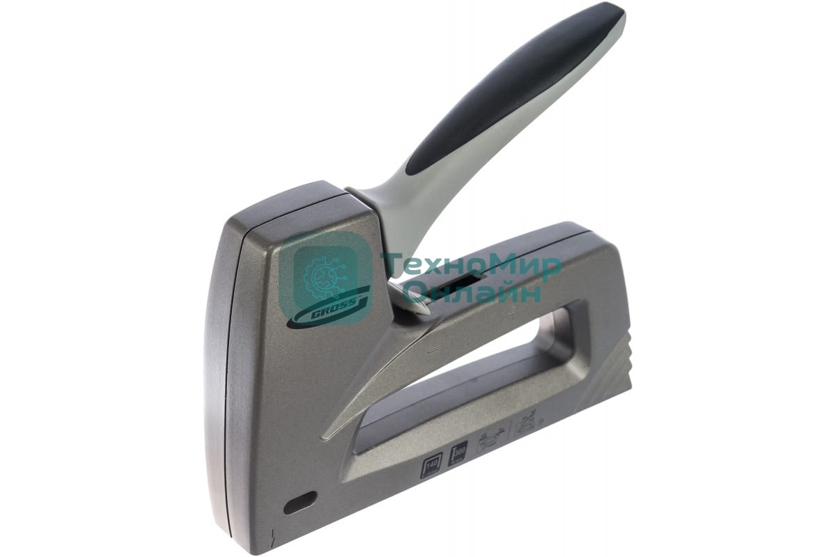 Степлер GROSS 41007 мебельный (Aluminium 140) алюм корпус рег удара тип Скобы 140 300 6-14мм
