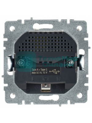 Розетка 1-местная IEK BRITE РЮш11-1-БрБ (BR-R14-16-U22-018-K01) с заземлением, с защитными шторками, 16А, с USB A+C 18 Вт, белый