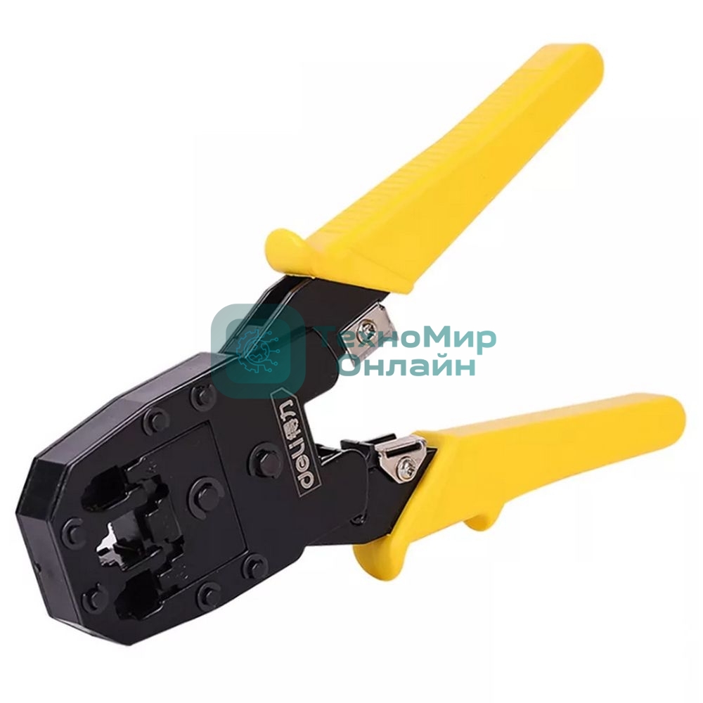 Обжимные клещи Deli DL2468 4P,6P,8P Размер: 200 мм. Спецификация обжима: 4P, 6P, 8P. Холоднокатаный стальной лист с черной отделкой ручка из ПВХ. Многофункциональность: резка проволоки, зачистка.