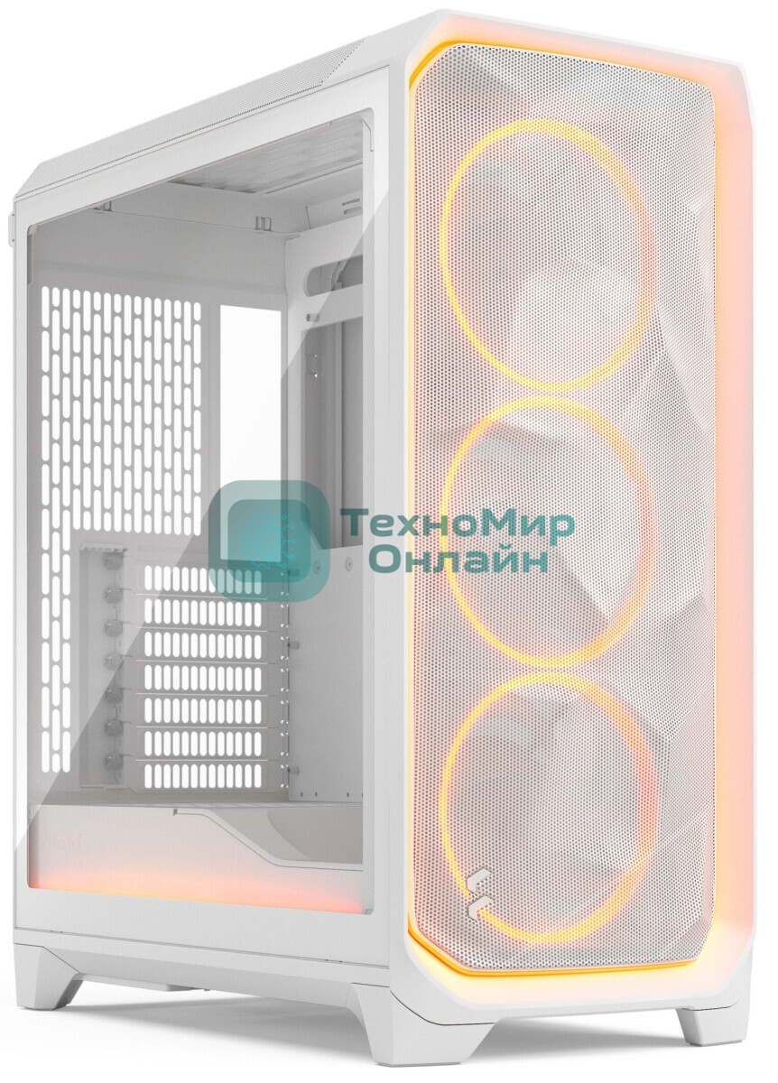 Корпус Fractal Design Meshify 3 XL White Ambience Pro RGB TG Clear Tint, Midi-Tower, белый, 3 x 140 мм
