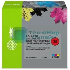 Картридж струйный Cactus CS-CL38 цветной (9 мл.) для Canon Pixma iP1800/iP1900/iP2500/iP2600/MP140/MP190/MP210/MP220/MP470/MX300/MX310