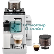 Кофемашина автоматическая DeLonghi EXAM440.55.W, белый, исп. кофе - молотый/зерновой, 1.4 л, 1450 Вт, 19 Бар