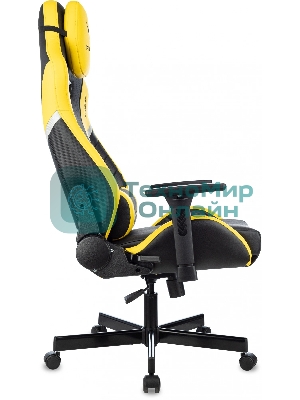 Кресло игровое Knight Thunder 5X черный/желтый эко.кожа крестов. металл