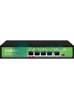 Коммутатор Digma DSP204G-1G-T80, 5×1 Гбит/с, неуправляемый