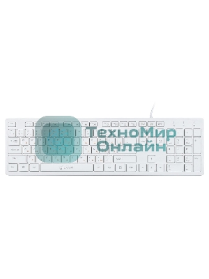 Клавиатура проводная Oklick 500M, USB, белый