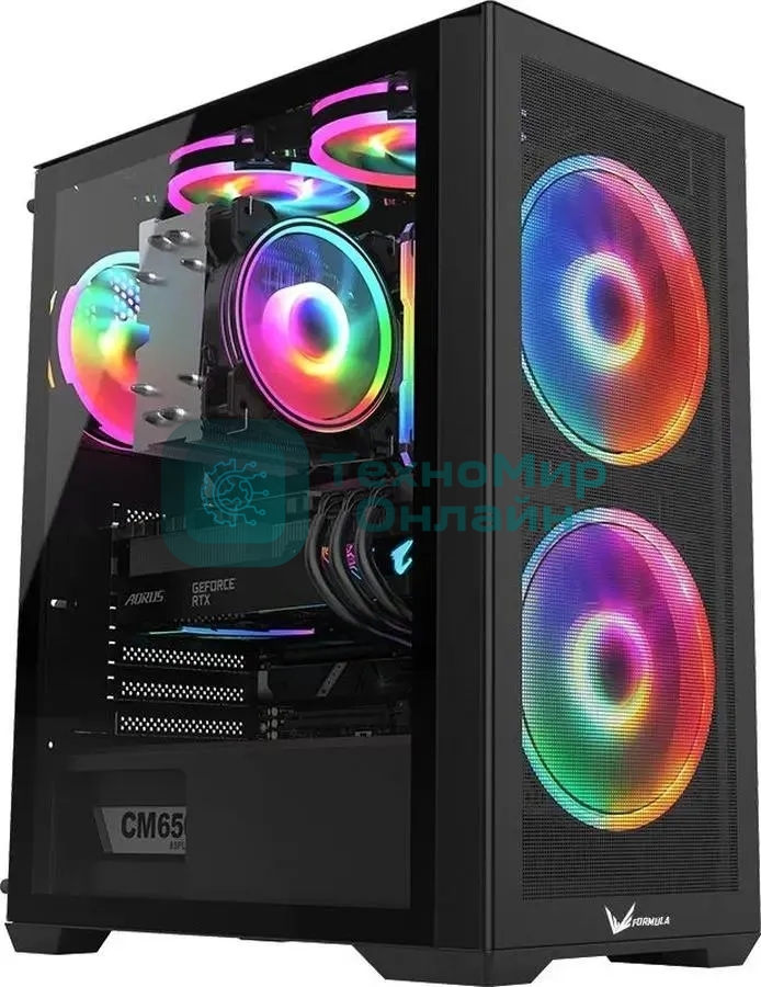 Компьютерный корпус AeroCool/Formula Air Power G5 DUO черный без БП ATX 2x180мм 1xUSB3.0 1xUSB3.1 audio bott PSU