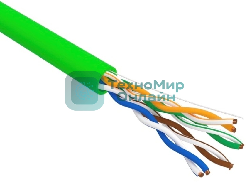 Кабель информационный Rexant cat.5e U/UTP 4 пары 24AWG нг(А)-LSLTx внутренний 305м зеленый