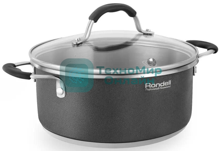 Кастрюля Rondell Stern RDS-019, 4.7 л, 24 см, с крышкой, серый