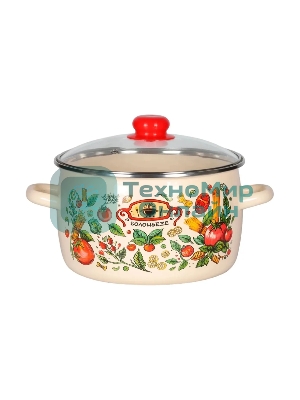 Кастрюля Appetite 1RC221S Болоньезе с крышкой, эмалированная сталь, сфер. 5,5 л