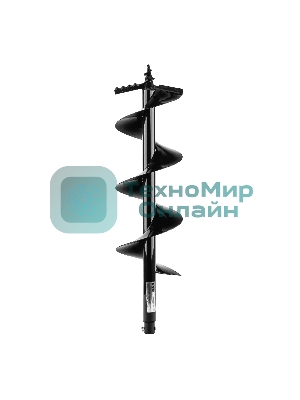 Шнек для грунта Denzel ER-200, диаметр 200 мм, длина 800 мм, соединение 20 мм, съемный нож