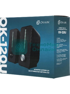 Акустическая система Оклик OK-120U 2.0 черный 6Вт
