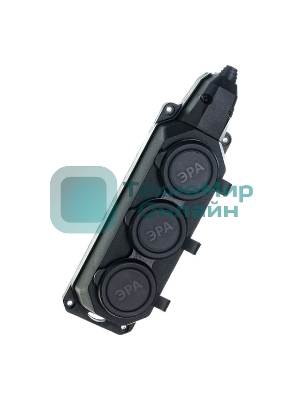 Колодка каучуковая ЭРА с/з 3гн 16A IP44 черная