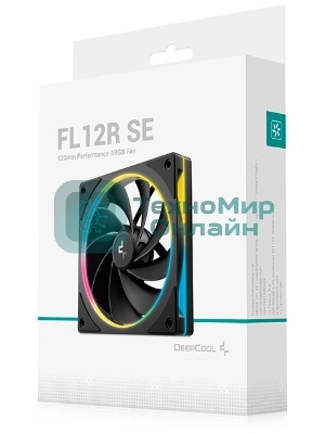Вентилятор для корпуса Deepcool FL12R SE Reverse ARGb 120х120x25 черный 4-pin 28.67дБ (упак.:1шт) (R-FL12RSE-BKAPN1-G) Ret