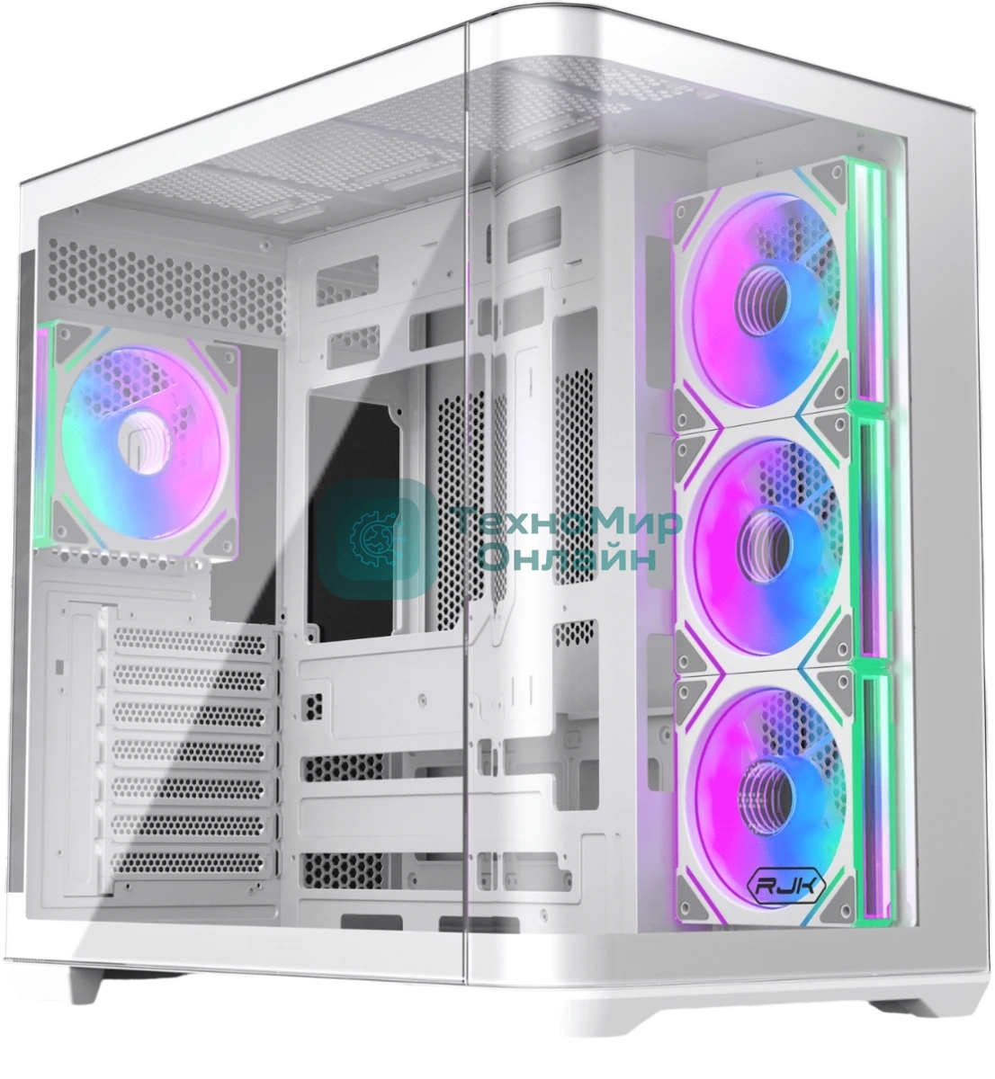 Корпус без блока питания Raijintek ATREUS BT4, Midi-Tower, TG, 4x120мм ARGB, 2xUSB-A 3.0 + 1xUSB Type-C , E-ATX, ATX, mATX, mITX White