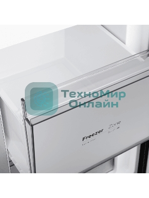 Холодильник Maunfeld MFF192NFPW01 Inverter белый трехкамерный 334/184л морозилка снизу, No Frost, Side by Side