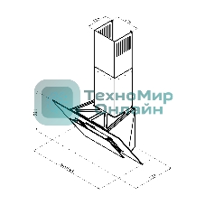 Вытяжка каминная LEX MIRA GS 600 белая, 59.5 см, 1000 куб. м/ч, 49 дБ