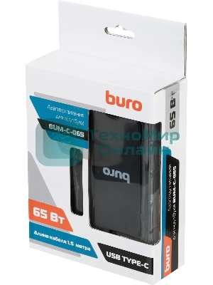 Блок питания Buro BUM-С-065 автоматический 65W 5V-20V 3A 1xUSB 2.4A от бытовой электросети LED индикатор