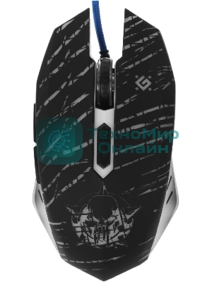 Мышь проводная Defender Dark Agent GM-590L черный, 12800 dpi, USB, кнопки - 6