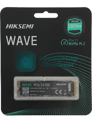 Накопитель SSD M.2 HIKSEMI 1.0Tb HS-SSD-WAVE(P) 1024G (PCI-E 3.0 x4, up to 2450/2450MBs, 3D NAND, 240TbW)