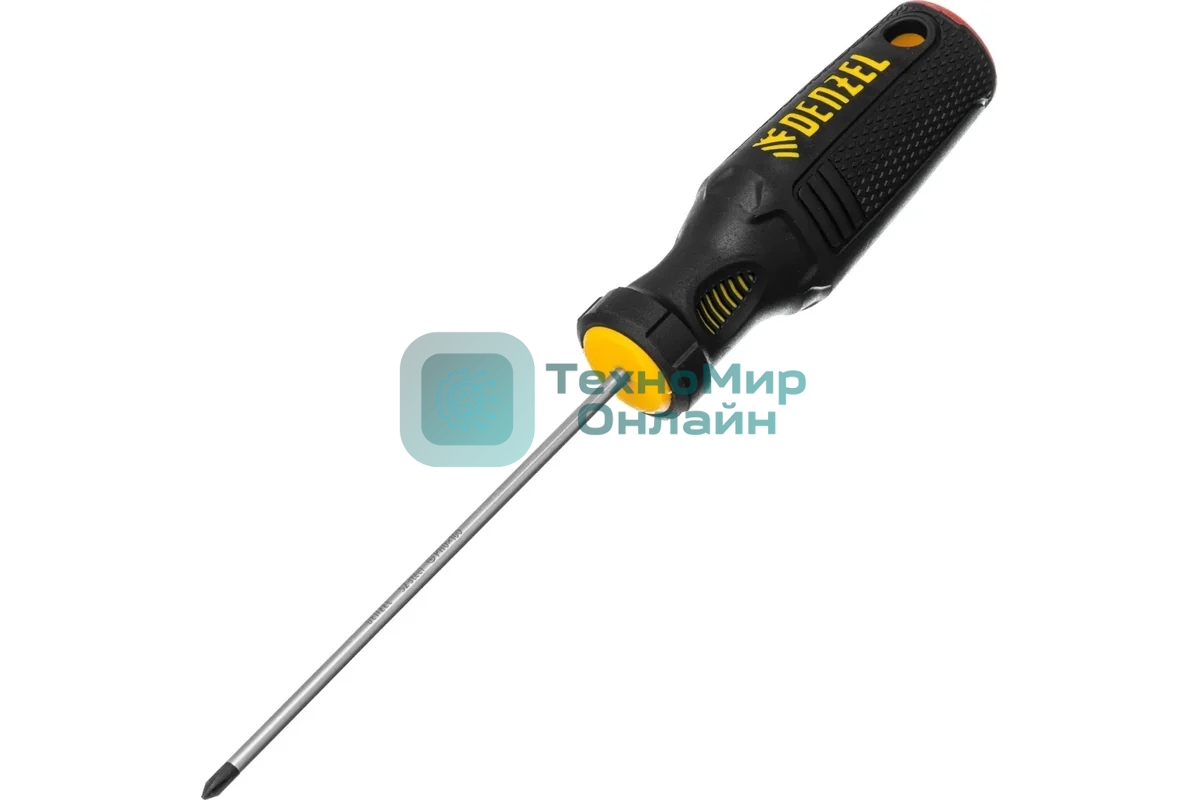 Отвертка Denzel PH0х100 мм, S2, 3к рукоятка
