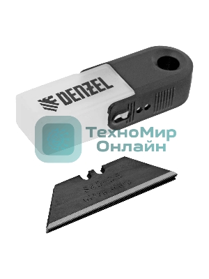 Лезвия Denzel 19 мм, сталь SK5 - 0,6 мм, трапециевидные, 5 шт.