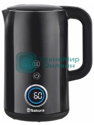 Чайник электрический Sakura SA-2185DBK Premium 1.7 л, дисплей, черный