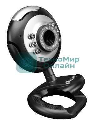 Веб-камера OKLICK OK-C8825 640x480, 30 кадр/с, USB Type-A, микрофон, черный/белый