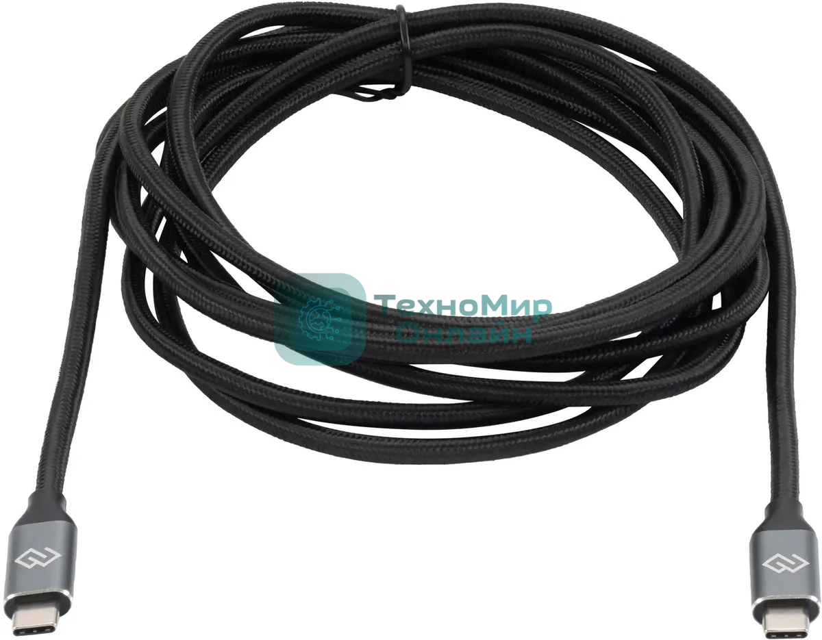 Кабель Digma D-Type-C-USB3.2-3m D-TYPE-C-USB3.2-100W-4K-3M 3м черный