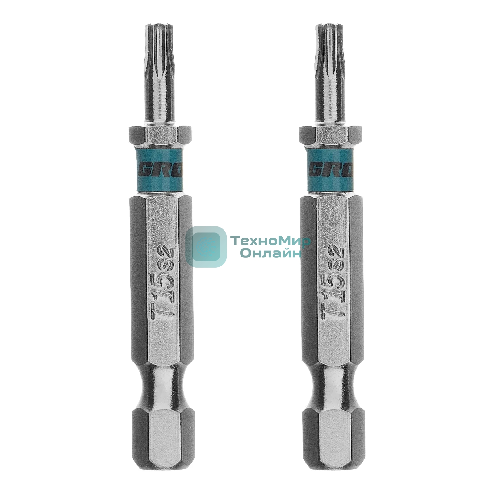 Бита Gross Torx 15х50 мм, сталь S2, шестигр., 2 шт.