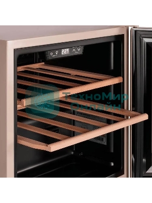 Винный шкаф Maunfeld MFWC-40SCH14 шампань, 40 л, 1 отсек, 14 бут., класс G