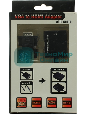 Конвертер Espada VGA + 3,5мм audio jack to HDMI, HCV0201 (44083)