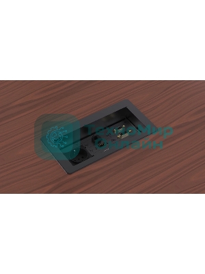 Металлический корпус WRTS-11BOX-B Wize для модульной системы врезного лючка в стол с убирающейся крышкой, черный;